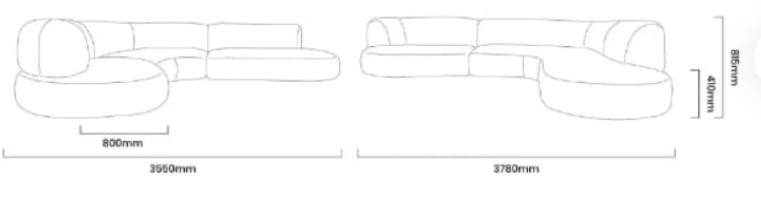 CURVE SOFA MILANO IVORY